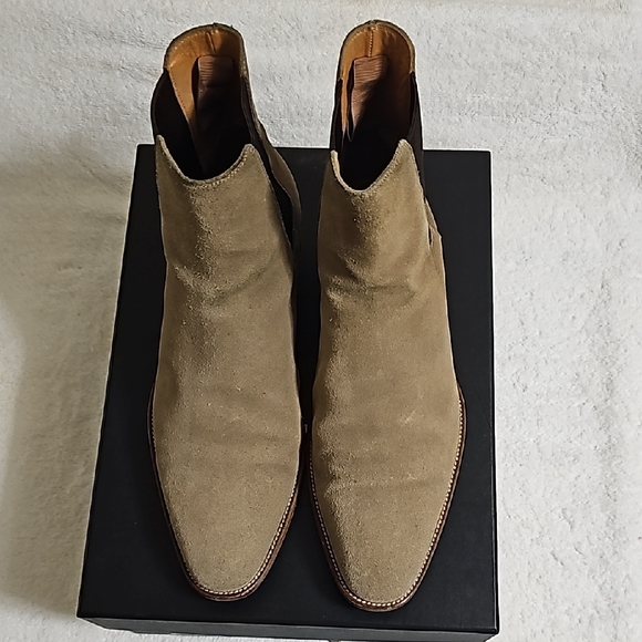 Tan Suede Men's Chelsea Boots - Picture 1 of 4